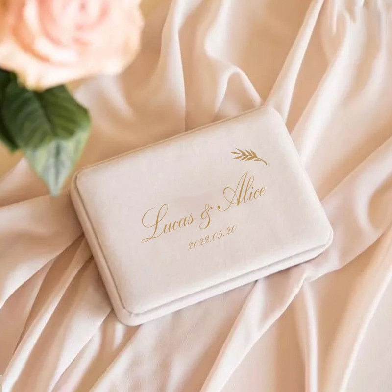 Personalise Flannel Wedding Ring Box - Blossom Wedding