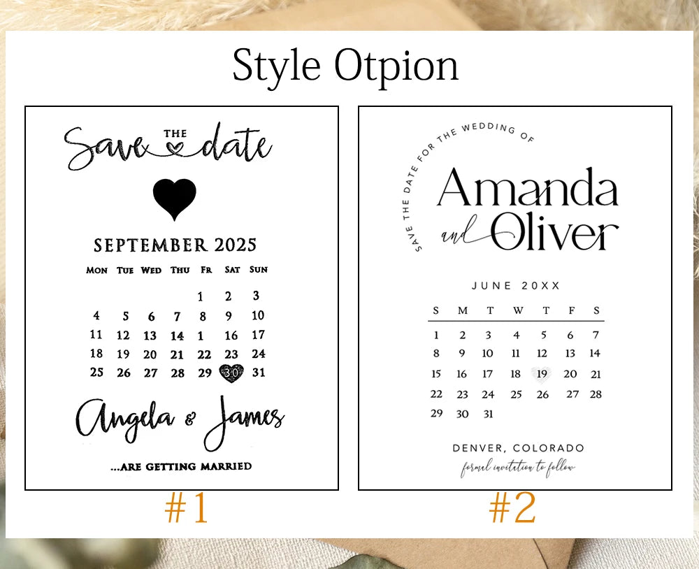 Custom Save The Date Wedding Invitation Laser Cut Wooden/Acrylic  Engraved Date Calendar Save The Date Card with Eco Envelope