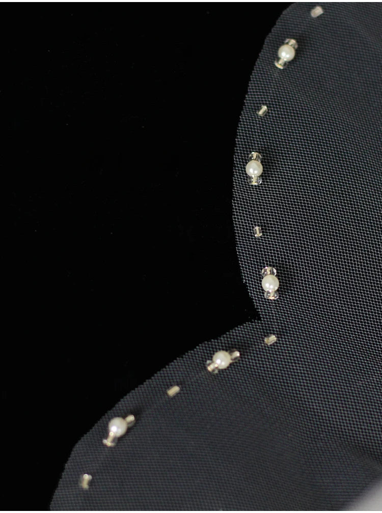 Exquisite Bridal Veil for Wedding Dress One-Layer Handmade Beading Edge