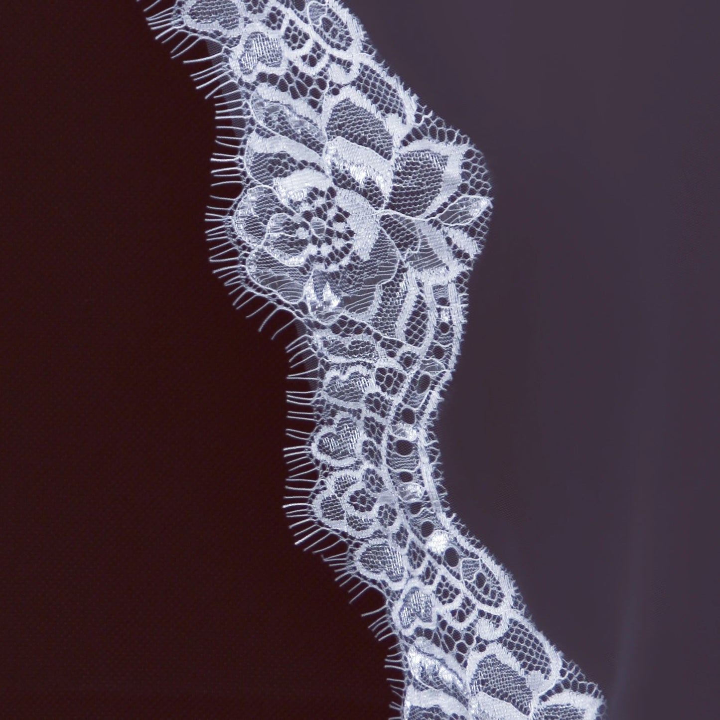 Lace Trim Tulle Wedding Veil White Ivory Bridal Veil Cathedral Length