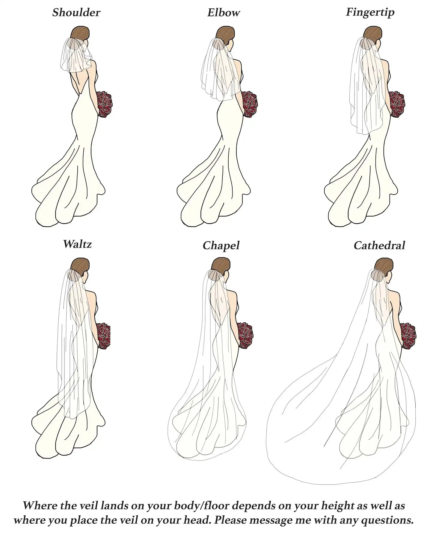 Short Wedding Veil 1 Tier Lace Bridal Veils Scallop Leaf Trim Soft Tulle