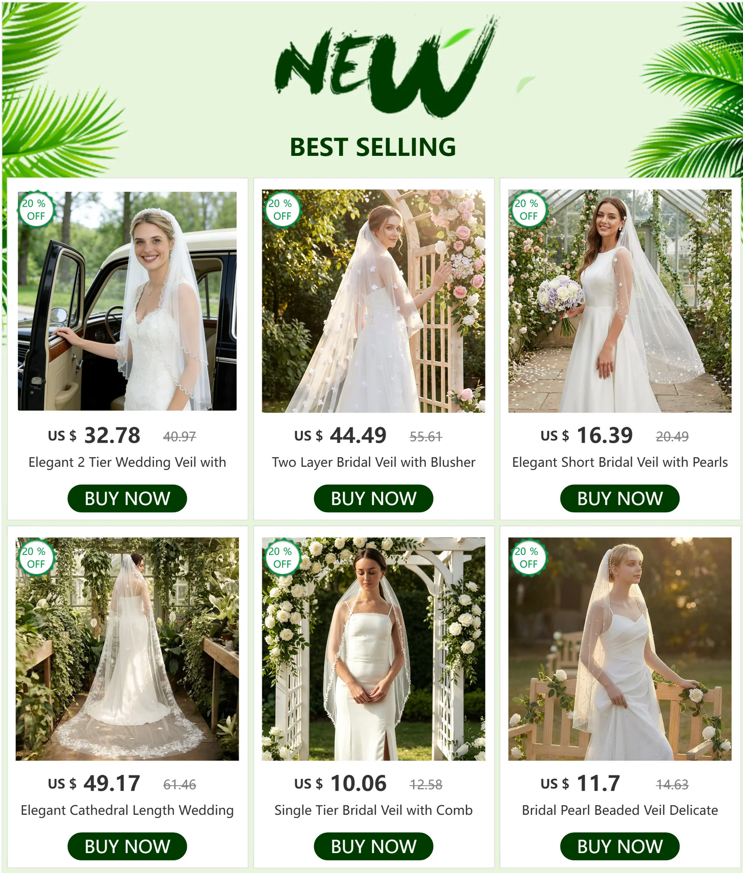 Elegant 2 Tier Wedding Veil with Crystal Edge Bridal Veils Cover Front and Back of Wedding Dresses