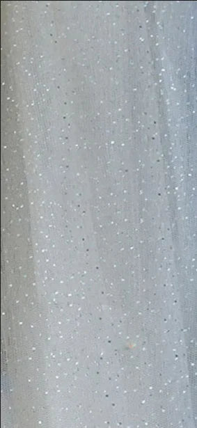 Bridal Veil with Pearl & Crystal Beads Edge 1 Tier Sheer Glitter Tulle Wedding Veil with Comb