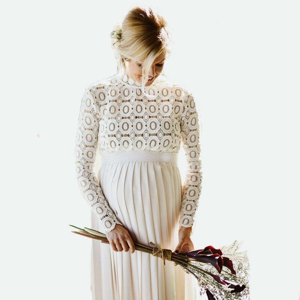 Long Maternity Plus Size Wedding Dress - Blossom Wedding