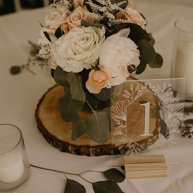 Clear Acrylic Wedding Table Numbers Calligraphy Table Sign Decor - Blossom Wedding