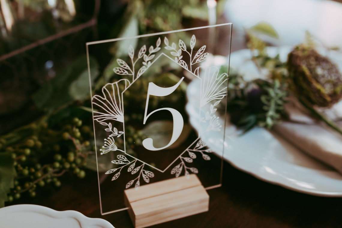 Clear Acrylic Wedding Table Numbers Calligraphy Table Sign Decor - Blossom Wedding