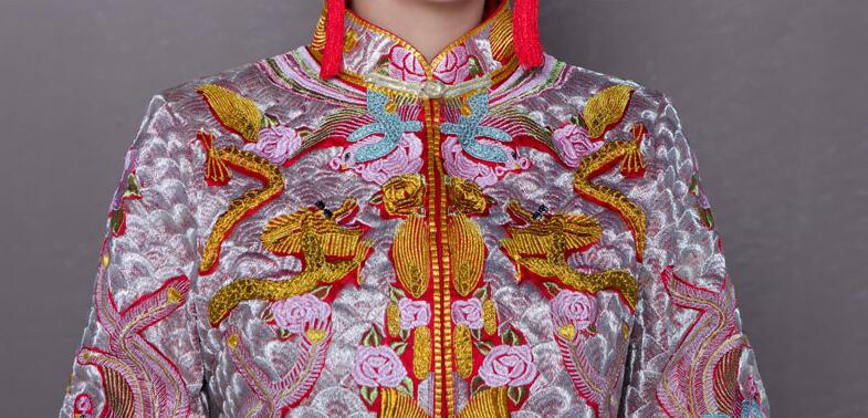 Bride Wedding Dress Exquisite Phoenix Embroidery Cheongsam Oriental Chinese Style Bride Costume Toast Clothing - Blossom Wedding