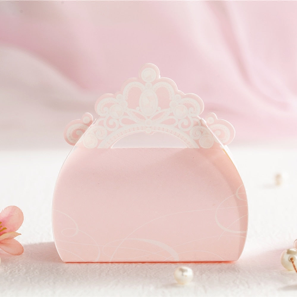 50 PCS Pink Laser Cutting Wedding Candy Boxes - Blossom Wedding