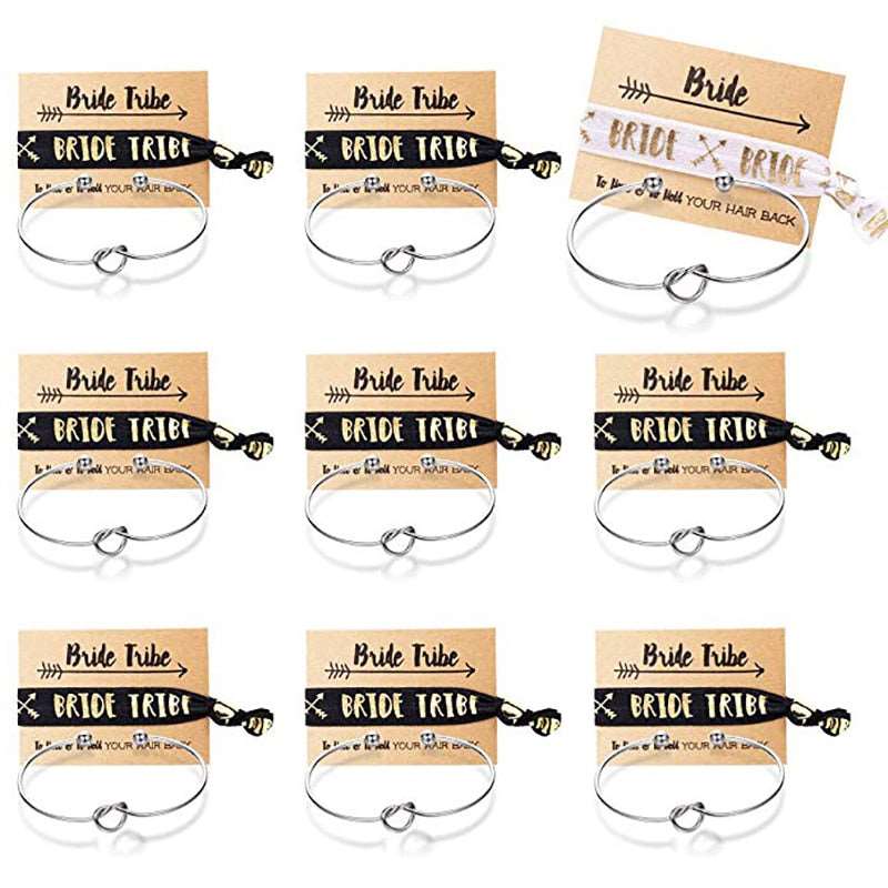 Bridesmaid team bride to be Hair Clip Wristband Bracelet Wedding Bridal Ahower Bachelorette night Party favor - Blossom Wedding