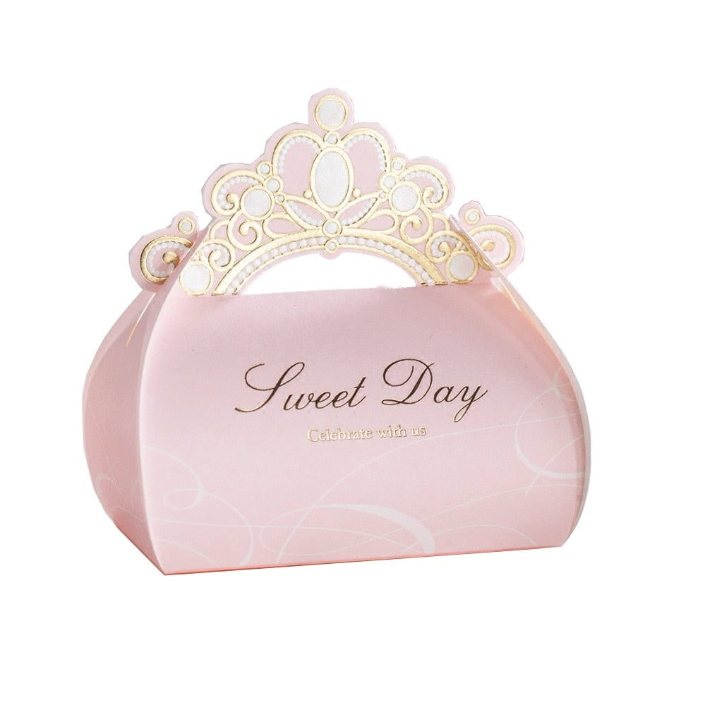 50 PCS Pink Laser Cutting Wedding Candy Boxes - Blossom Wedding