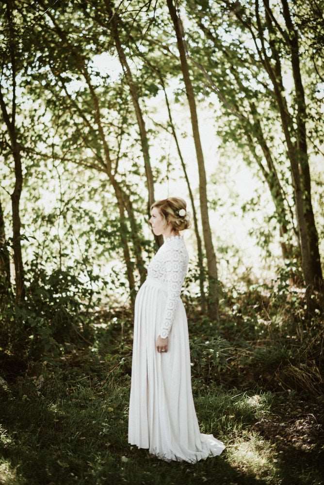 Long Maternity Plus Size Wedding Dress - Blossom Wedding