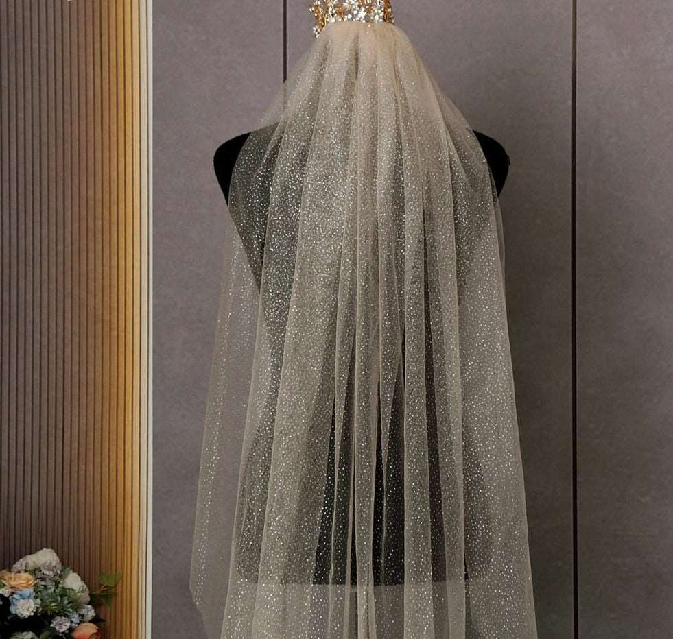 Beautiful Long Wedding Sparking Bridal Veils - Blossom Wedding