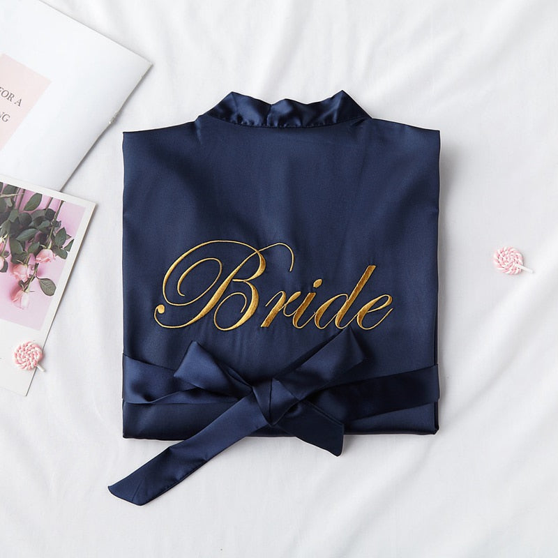 Bride and Bridesmaid Robe with Soft Satin Fabric - Blossom Wedding