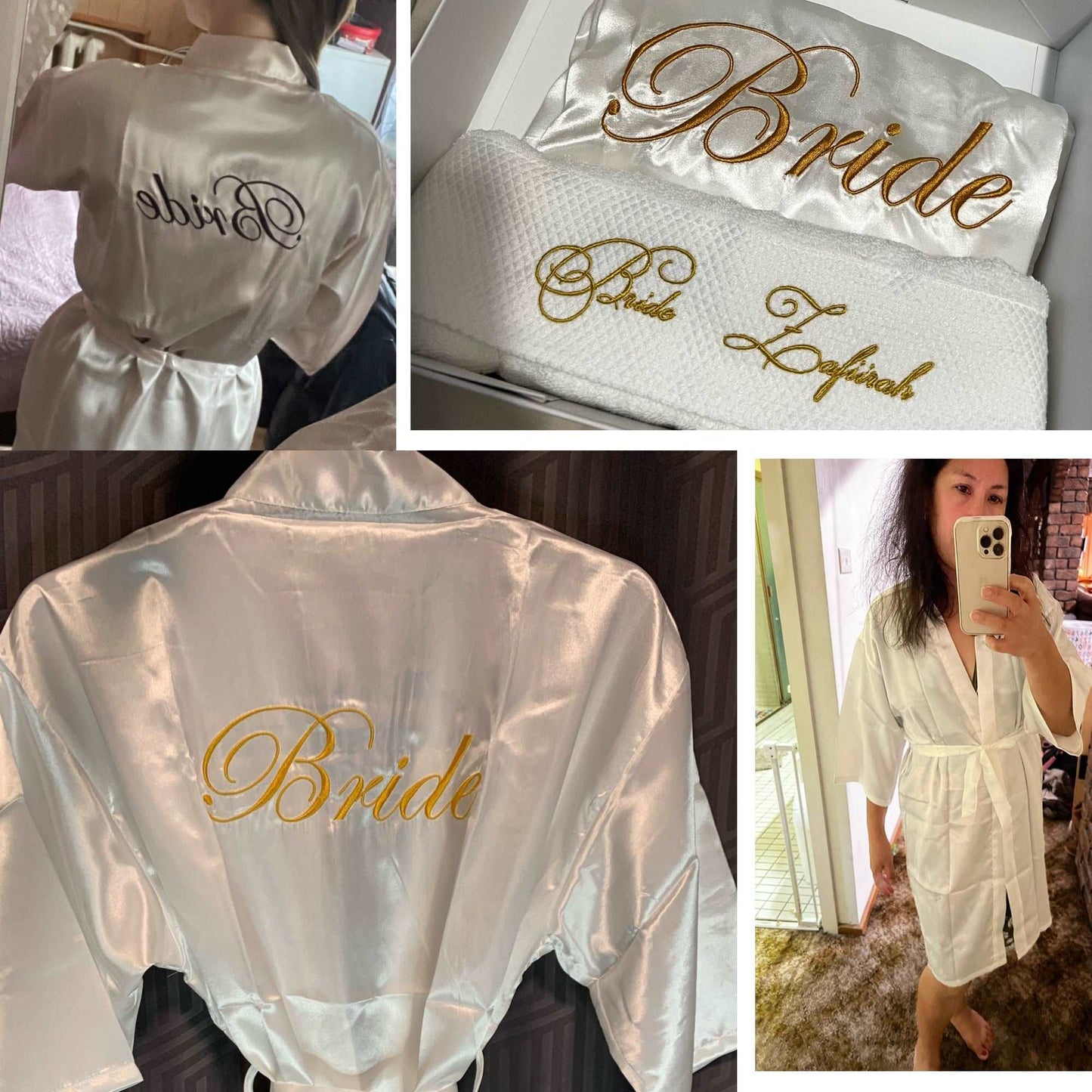 Bride and Bridesmaid Robe with Soft Satin Fabric - Blossom Wedding