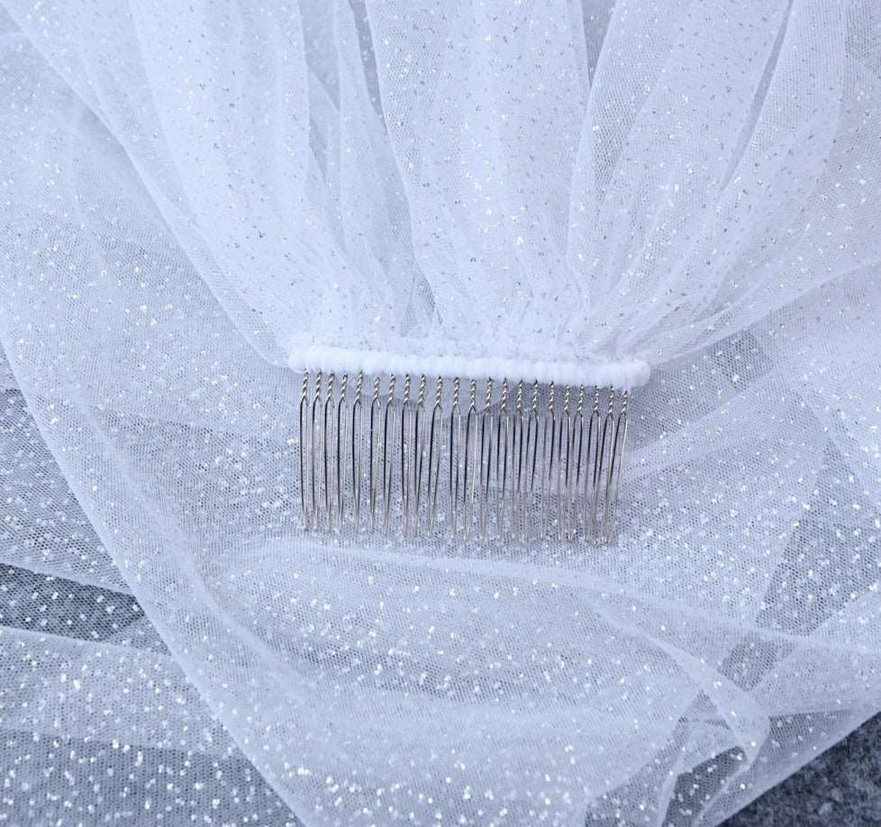 Beautiful Long Wedding Sparking Bridal Veils - Blossom Wedding
