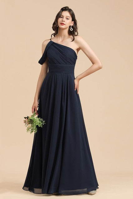 One-Shoulder Bridesmaid Dresses Evening Gown Plus Size - Blossom Wedding