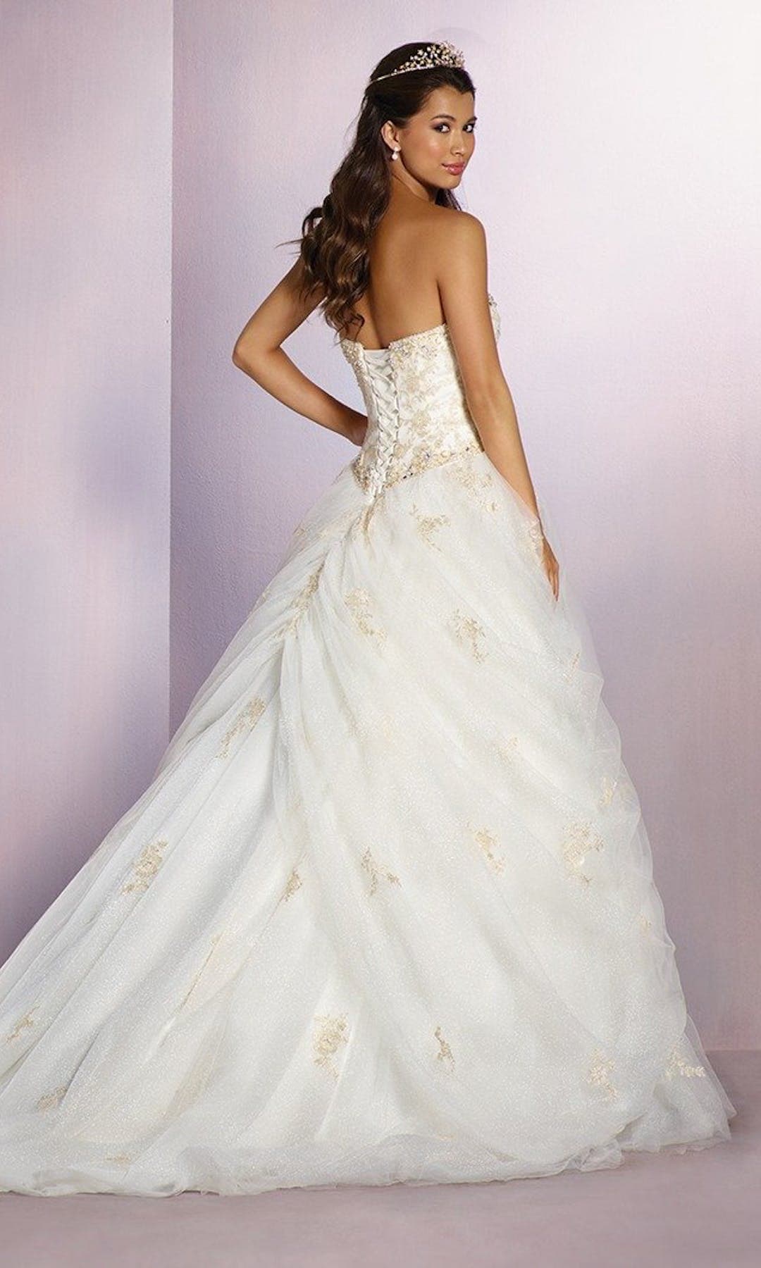 [For Rent ONLY] Belle Disney Fairy Tale Wedding Dress in Ivory /Gold (Ballgown) - AA254 - Blossom Wedding