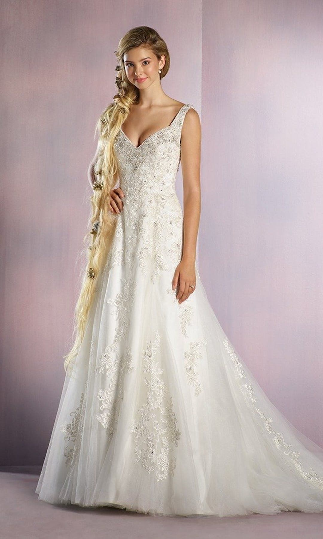 [For Rent ONLY] Repunzel Disney Fairy Tale Wedding Dress in Ivory (A-line) - AA255 - Blossom Wedding