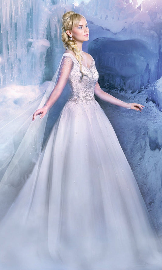 [For Rent ONLY] Elsa Disney Fairy Tale Wedding Dress in Ivory (Ball Gown) - AA258 - Blossom Wedding