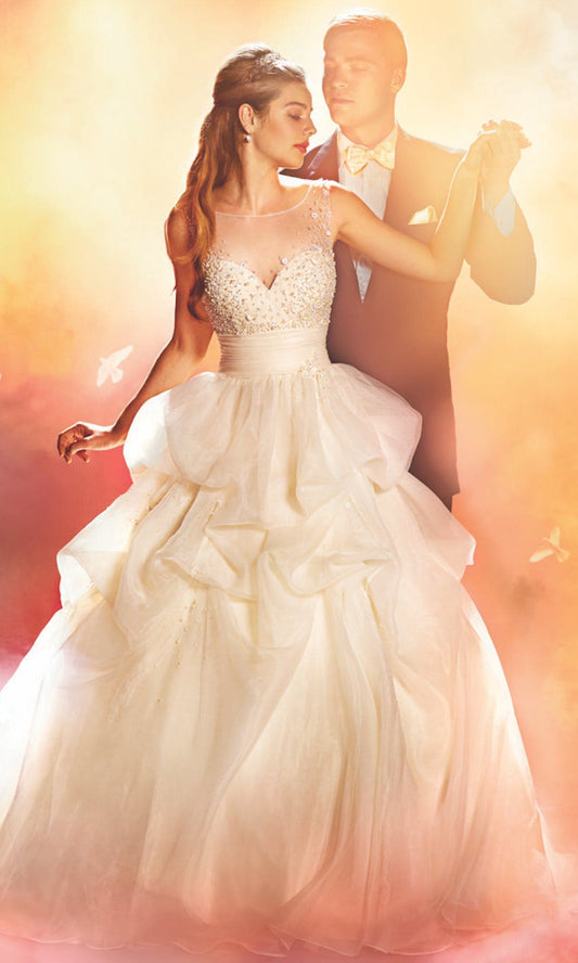 [For Rent ONLY] Sleeping Beauty Disney Fairy Tale Wedding Dress in Ivory /Gold (Ball Gown) - AA260 - Blossom Wedding