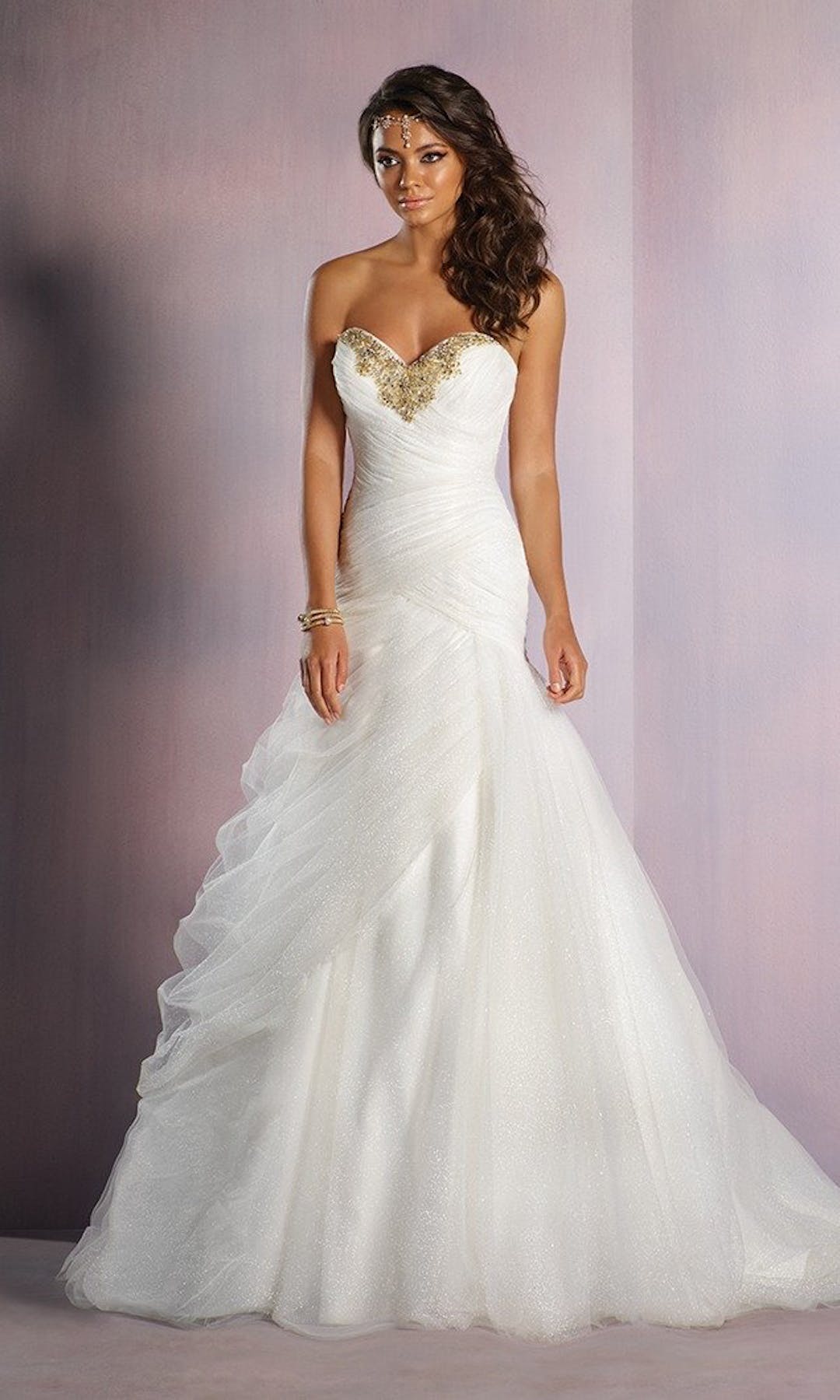 [For Rent ONLY] Jasmine Disney Fairy Tale Wedding Dress in In Ivory/Gold (Dropped Waistline) - AA261 - Blossom Wedding